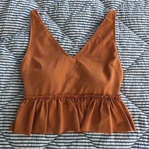 Kortni Jeane Large Clay V-Neck Top NWOT